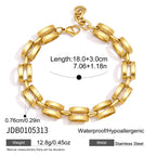 Twin-bar chain bracelet dimensions