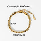 Gold-tone rope-chain bracelet with extension