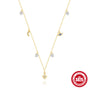 gold plated 925 sterling silver star moon zirconia necklace