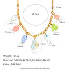 ocean charm necklace dimensions with 40 plus 5 cm chain and 24.6 g listed weight