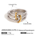 Two-Tone Stacked Stainless Steel Band Ring — wholesale view 5