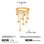 Gold-tone chain fringe ring dimensions