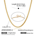 Narrow link necklace with extender and size reference