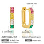 Multicolor rectangular hoop earrings front and side