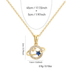 planet pendant dimensions with 45 plus 5 cm chain and 2.9 g listed weight