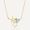 gold plated 925 sterling silver star cluster pendant necklace