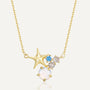 gold plated 925 sterling silver star cluster pendant necklace