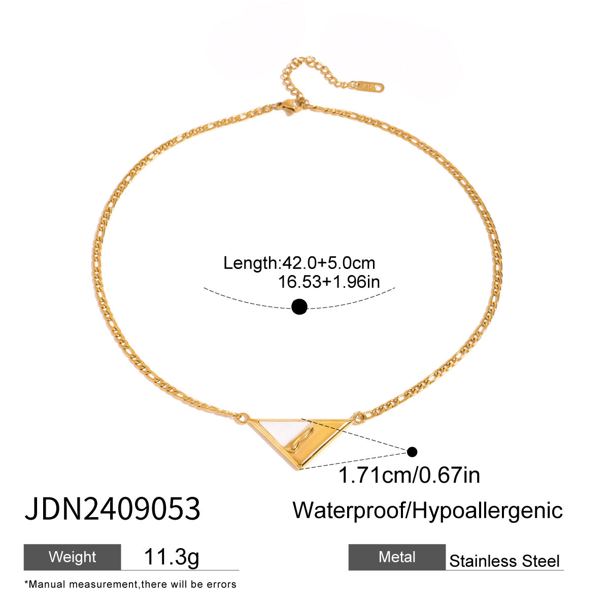 Mixed-Finish Geometric Shell Stainless Steel Pendant Necklaces — wholesale view 5