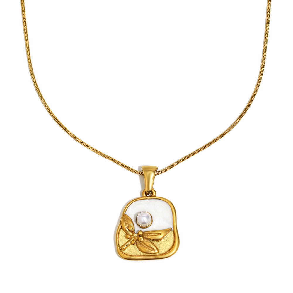 isolated front view of the softly squared botanical pendant