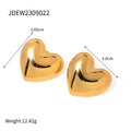 Wholesale Stainless Steel Heart Stud Earring Collection in Mixed Finishes - finish detail