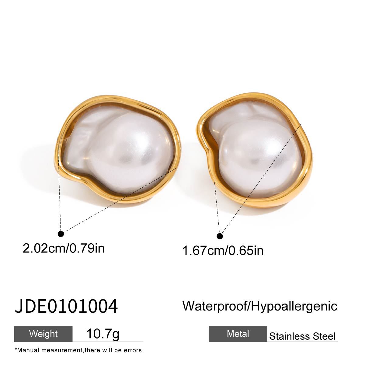 Stainless Steel Pearl-Look Earrings and Ring Collection – product view 5
