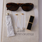 Gold-Tone Baroque Pearl-Look Stainless Steel Tassel Drop Earrings close-up product view