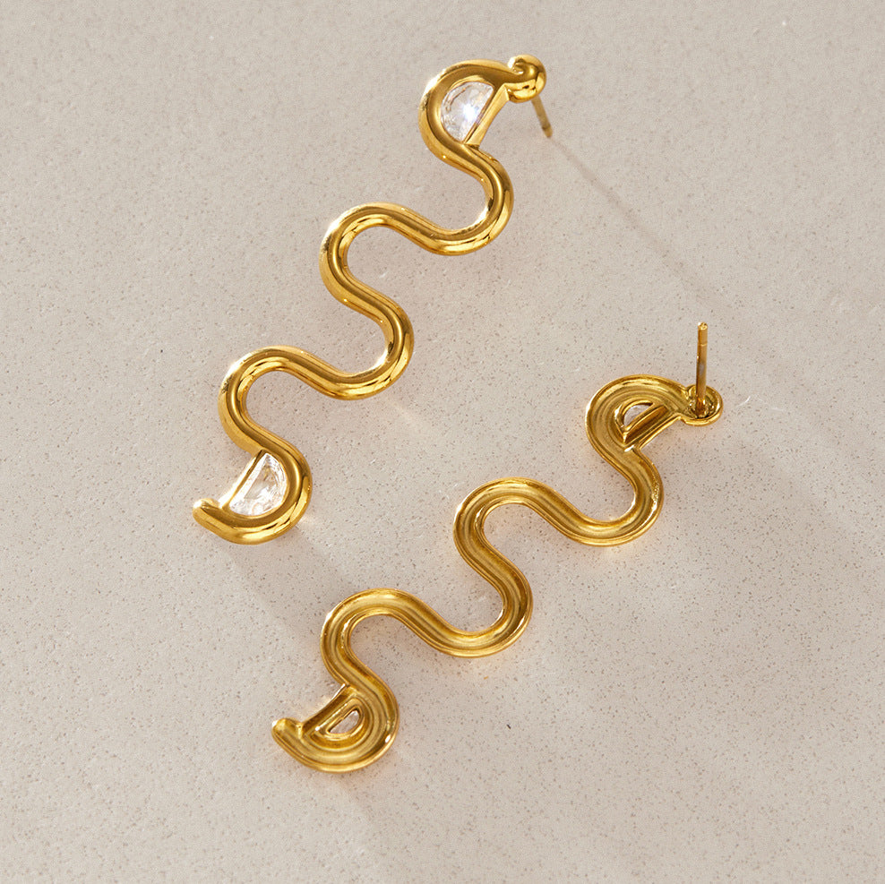 Front and reverse views showing wave outlines and posts