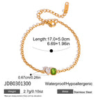 Rectangular green centerpiece bracelet dimensions