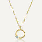 gold plated 925 sterling silver open circle pendant necklace