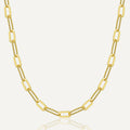gold plated brass necklace with paperclip and curb chain links