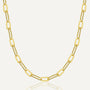 gold plated brass necklace with paperclip and curb chain links