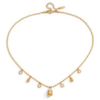 isolated teardrop charm necklace with round clear accents