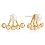 Front-back pearl earrings product front and back view