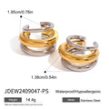Two-Tone Sculptural Stainless Steel Clip-On Earrings size and proportion reference