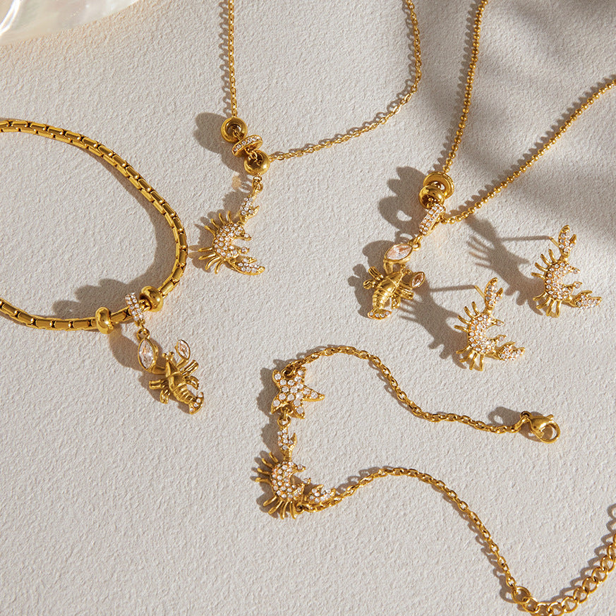 Marine earrings necklaces and bracelets arranged together