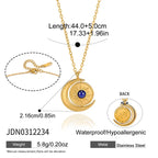 Stainless steel celestial necklace length and pendant measurement image