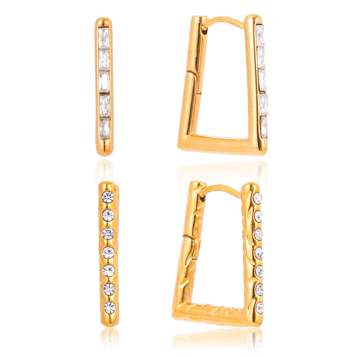 Round and rectangular stone hoop options