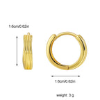 triple-ridge huggie hoop earrings with 1.6 cm dimensions