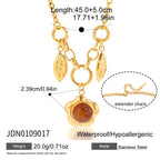 Wholesale Gold-Tone Stainless Steel Multicolor Resin Charm Necklace Collection - option overview