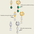 Three asymmetric earring options with one- and two-stone drops
