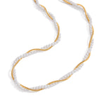 Gold-Tone Layered Stainless Steel Necklace and Huggie Earring Collection finish and shape detail