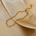 Gold Plated Stainless Steel Chain Bracelet Collection — three-bracelet assortment