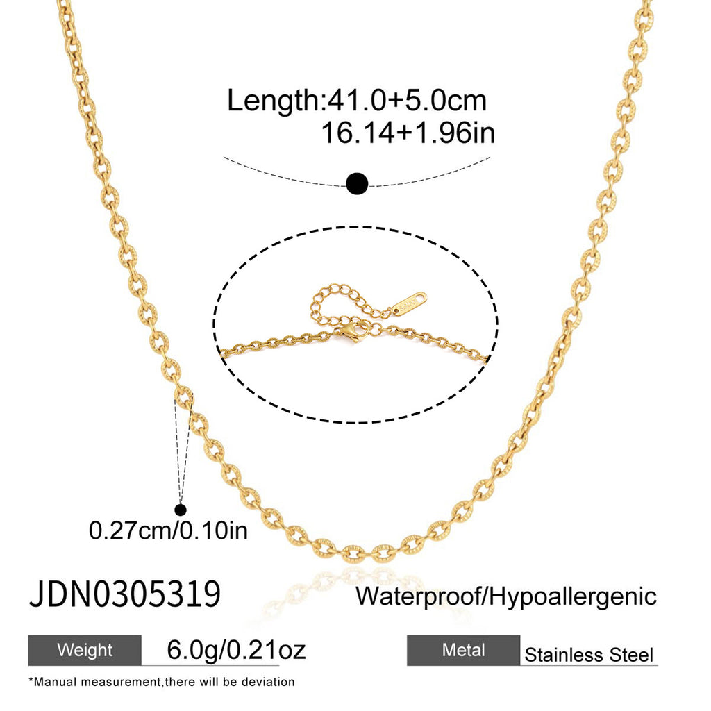 Textured cable chain with measurement reference