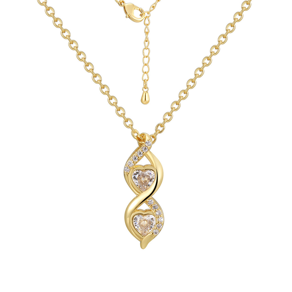 gold plated double twist necklace with lobster clasp and extension chain