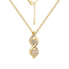 gold plated double twist necklace with lobster clasp and extension chain