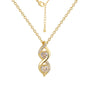gold plated double twist necklace with lobster clasp and extension chain