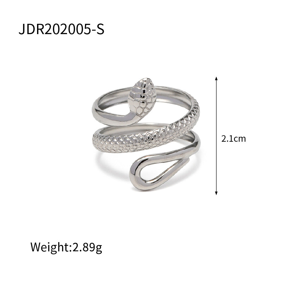Layered open stainless steel ring dimensions