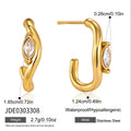 Open hoop earring height width and side profile diagram