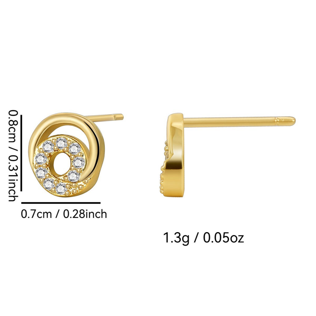 8 by 7 mm spiral zirconia stud earring dimensions and weight
