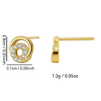 8 by 7 mm spiral zirconia stud earring dimensions and weight