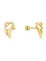 isolated gold plated 925 silver angel wing ball-back studs