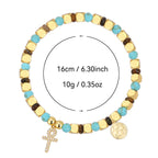 cross bead bracelet with listed 16 cm circumference and 10 g weight