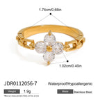 Four-petal clear stone ring dimensions