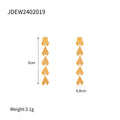 Gold Plated Chevron Tassel Stainless Steel Drop Earrings – product view 5