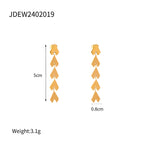Gold Plated Chevron Tassel Stainless Steel Drop Earrings – product view 5