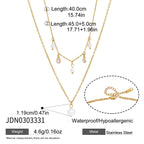 Pearl-look and clear drop layered necklace clasp and measurements