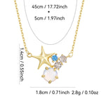 star cluster necklace dimensions with 45 plus 5 cm chain and 2.8 g listed weight
