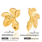 Gold-Tone Stainless Steel Sculptural Floral Jewelry Collection — product reference