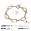 Two-tone stainless steel link bracelet dimensions