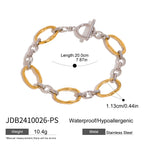 Two-tone stainless steel link bracelet dimensions